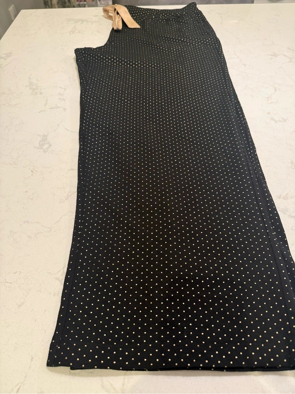 Black & Gold Polka Dot pajama bottoms. Like New